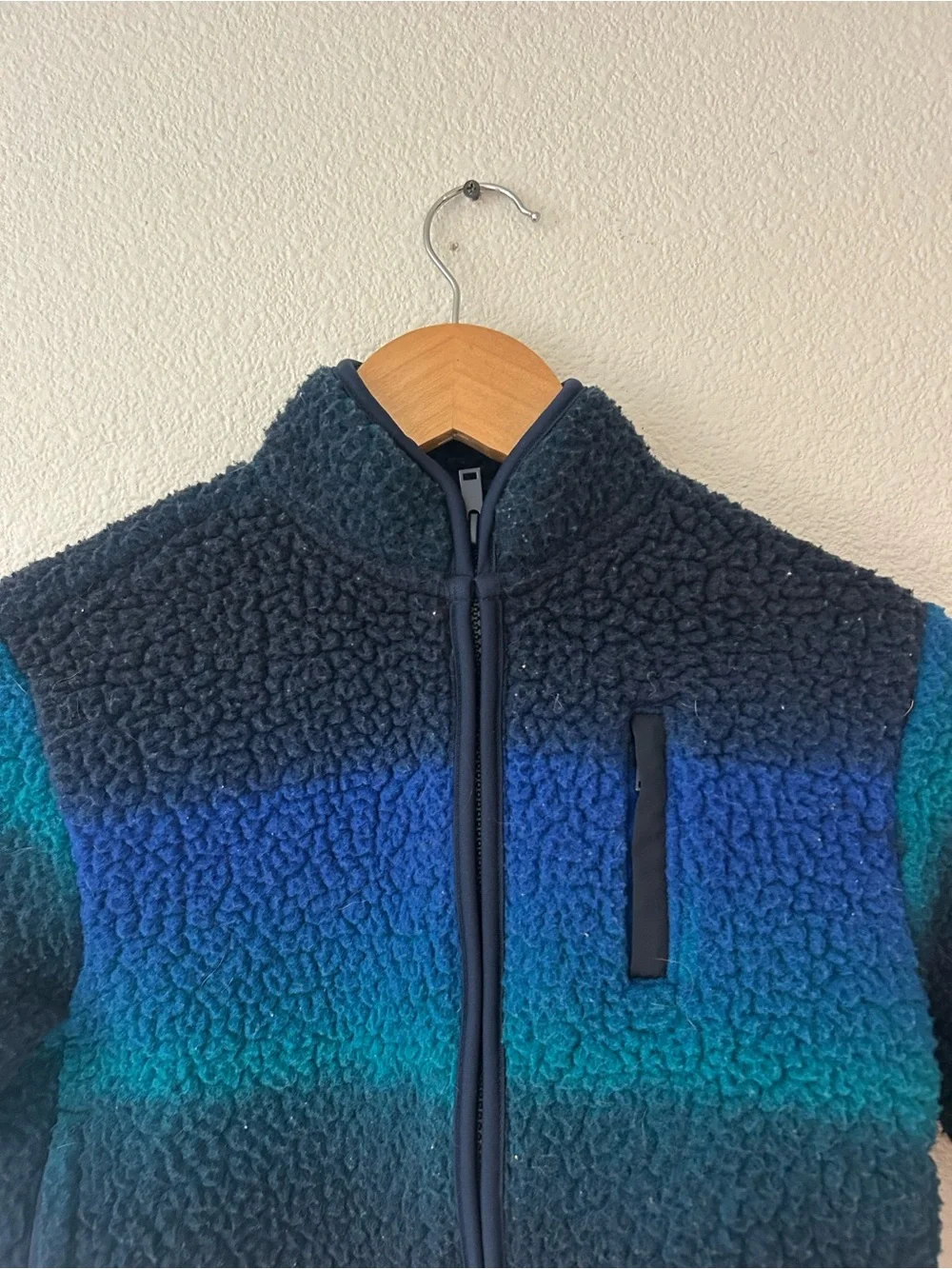 Old Navy Navy, Teal & Blue Sherpa Zip Jacket